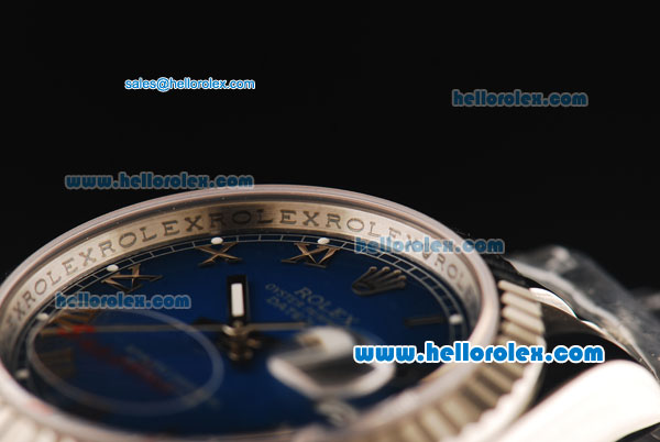 Rolex Datejust Automatic Full Steel with Blue Dial and Roman Marking - Click Image to Close